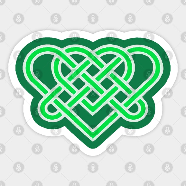 Celtic Eternal Love Knot Romantic Heart Green Design Sticker by taiche